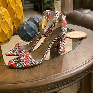 Chunky Floral Heels size 6.5